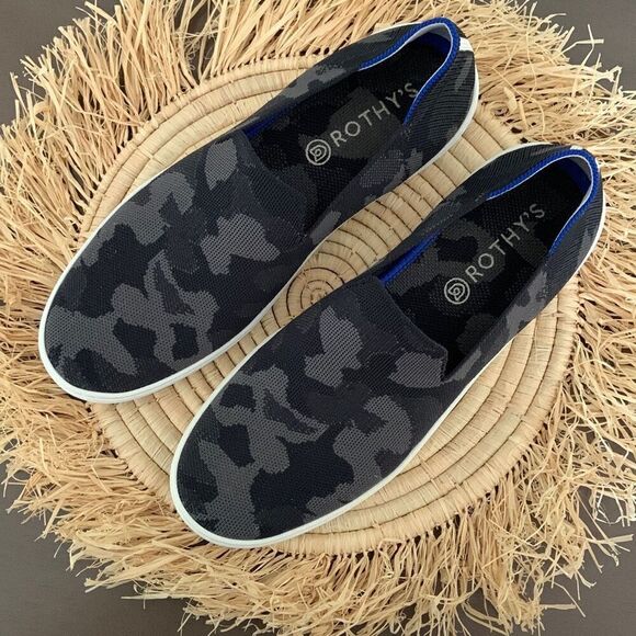 ROTHY’S The Original Slip On Sneakers Gray Camo Size 12 - Picture 2 of 16